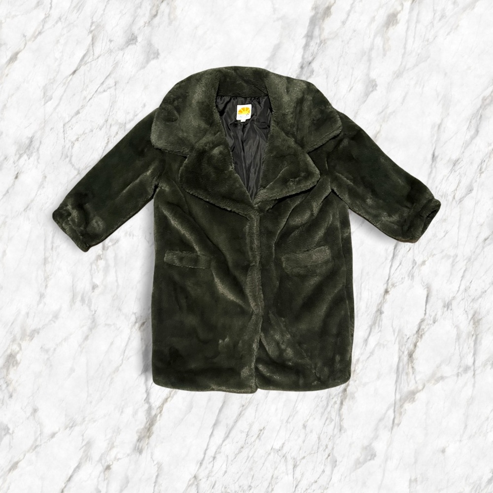 C & C California Faux Fur Jacket | Green Fur | X-Large